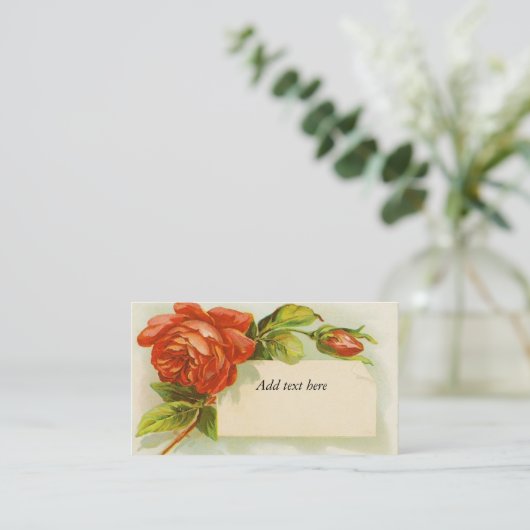 , rode rozen, Visitekaartje (Staand voorkant)