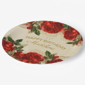 rode rozen Vlaanderen Papieren Bordje (Gekanteld)