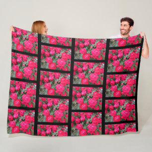 RODE ROZEN VLOERENKLEED FLEECE DEKEN