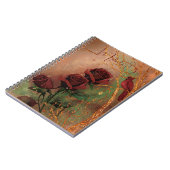 Rode rozen, vogel in de boom notitieboek (Linkerzijde)