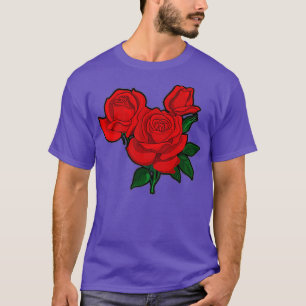 Rode rozen voor mannen en jongeren t-shirt