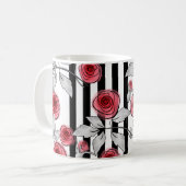 Rode rozen, watercolorrozen koffiemok (Voorkant links)
