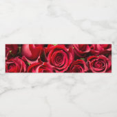 Rode rozen waterfles etiket (Enkel label)