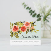 Rode rozen Waterverf Botanisch sparen de datum Aankondigingskaart (Staand voorkant)