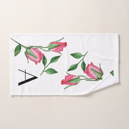 Rode rozen Waterverf met handbeschilderd Bad Handdoek (Handdoek)