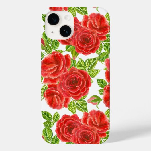 Rode rozen waterverf naadloos patroon Case-Mate iPhone case (Achterkant)