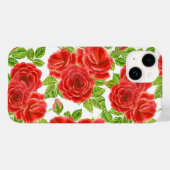 Rode rozen waterverf naadloos patroon Case-Mate iPhone case (Achterkant (horizontaal))