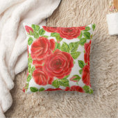 Rode rozen waterverf naadloos patroon kussen (Deken)