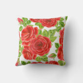 Rode rozen waterverf naadloos patroon kussen (Achterkant)