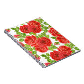 Rode rozen waterverf naadloos patroon notitieboek (Rechterzijde)