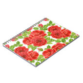 Rode rozen waterverf naadloos patroon notitieboek (Linkerzijde)