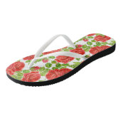 Rode rozen waterverf naadloos patroon teenslippers (Schuin)