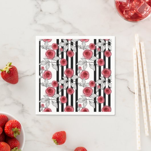 rode rozen, waterverf rozen servet (Insitu)