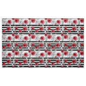 Rode rozen, waterverf rozen stof (Fat Quarter)