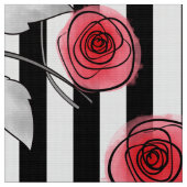 rode rozen, waterverf rozen stof (Close Up)