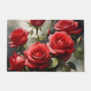  rode rozen waterverf schilderij deurmat