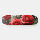  rode rozen waterverf schilderij persoonlijk skateboard (Horizontaal)