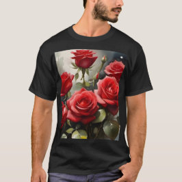  rode rozen waterverf schilderij t-shirt