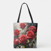 rode rozen waterverf schilderij tote bag (Achterkant)