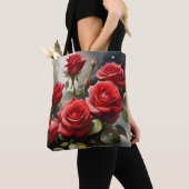 rode rozen waterverf schilderij tote bag (Dichtbij)