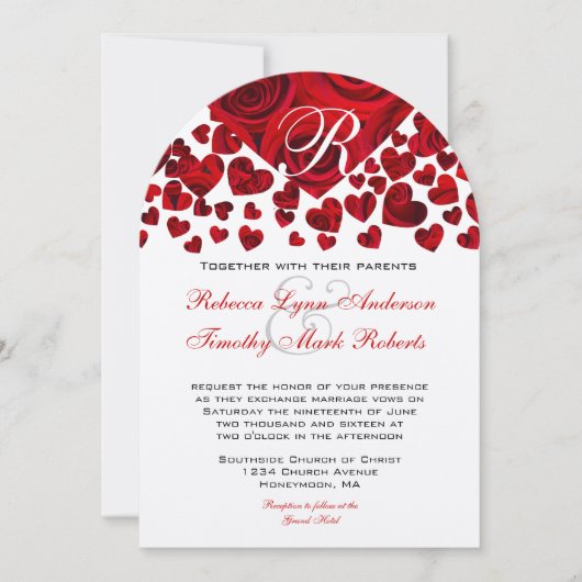Rode Rozen Weddenschap Kaart (Voorkant)