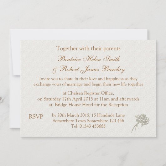 Rode rozen Weddenschap Kaart (Achterkant)