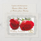 Rode rozen Weddenschap Kaart (Voorkant / Achterkant)