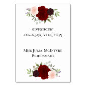 Rode Rozen Wedding DIY Vouw Plaats Kaart w / Titel (Voorkant)