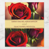 Rode rozen wijn etiket (Enkel label)