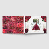 Rode rozen, wit, Quinceañera Libro de Firmas Gastenboek (Volledig)