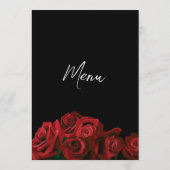 rode rozen wit zwart bruiloft menu (Achterkant)
