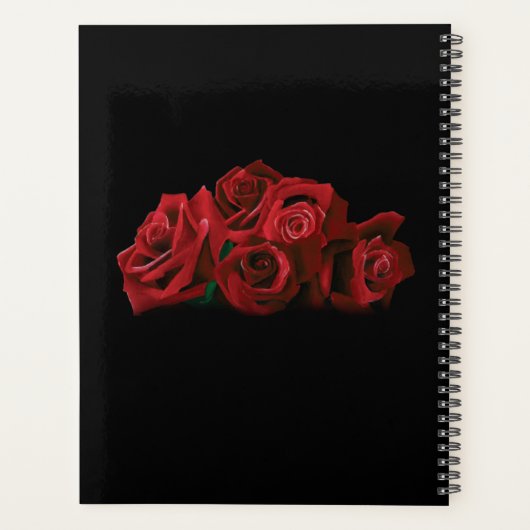 rode rozen wit zwart bruiloft planner (Achterkant)