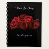 rode rozen wit zwart bruiloft planner (Voorkant)