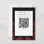 rode rozen wit zwart bruiloft RSVP kaartje (Achterkant)