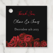 Rode Rozen Wit Zwart Elegantie Tijdloos Bedankjes Labels (Voorkant)