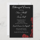 Rode Rozen Wit Zwart Elegantie Tijdloos Kaart (Voorkant)