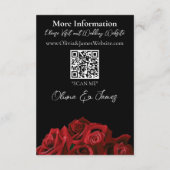 Rode rozen wit zwart informatiekaartje (Achterkant)