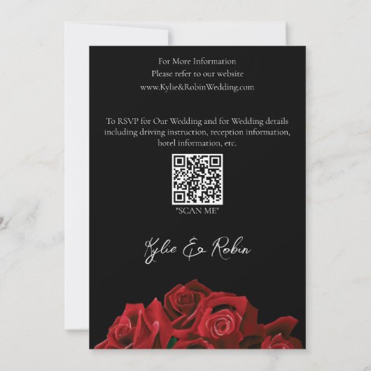 Rode rozen wit zwart kaart (Achterkant)