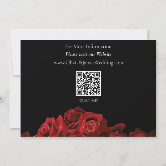 Rode rozen wit zwart save the date (Achterkant)