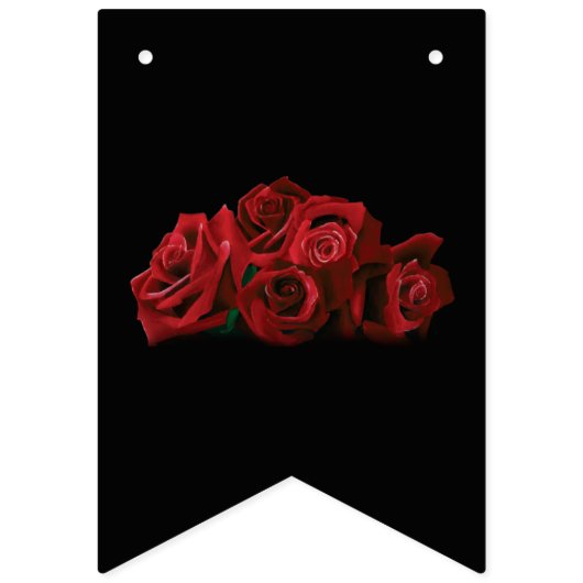 Rode rozen wit zwart vlaggetjes (Eerste vlag)