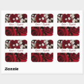 Rode Rozen witte banner bruiloft sticker (Vel)