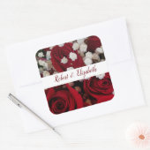 Rode Rozen witte banner bruiloft sticker (Envelop)