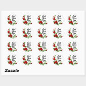 Rode Rozen witte bloemen God zegene U Ronde Sticker (Vel)