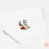 Rode Rozen witte bloemen God zegene U Ronde Sticker (Envelop)