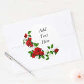 Rode rozen witte bloemen passen aan ronde sticker (Envelop)