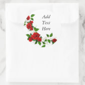 Rode rozen witte bloemen passen aan ronde sticker (Tas)