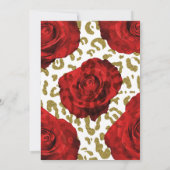 Rode Rozen Witte Goud Jachtluipaard Luipaard Chic Kaart (Achterkant)