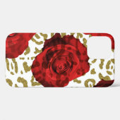 Rode Rozen Witte Gouden Cheetah Luipaard Dierprint Case-Mate iPhone Case (Achterkant (horizontaal))