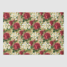 Rode Rozen Witte Lelies Vintage Kerstbloemen