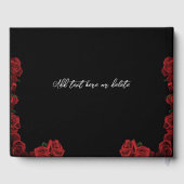 Rode Rozen Witte Zwarte Elegantie Tijdloze Huwelij Gastenboek (Achterkant)
